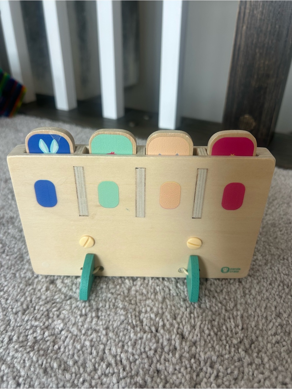 Peek-A-Boo Base animal puzzle toy from the KiwiCo Panda Crate - Picture 2 of 3